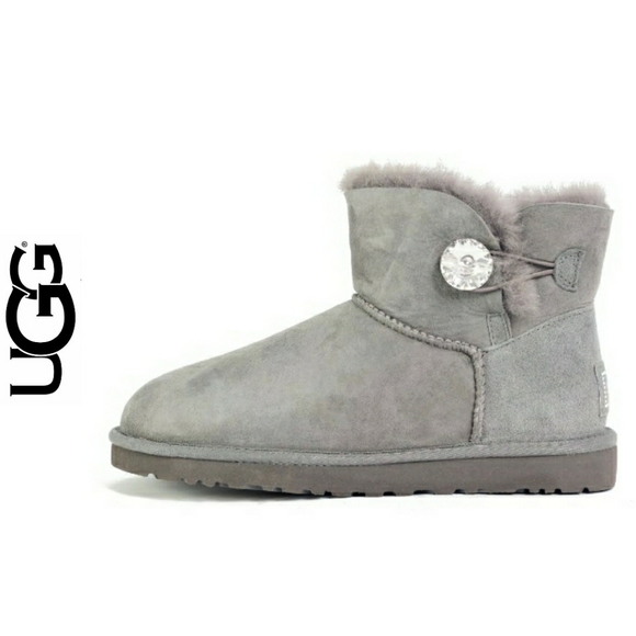 ugg mini bailey button grey